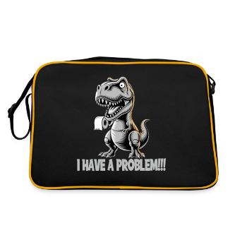 T-Rex avec problème de papier toilette design drôle - Sac Retro - noir/or - Dos
