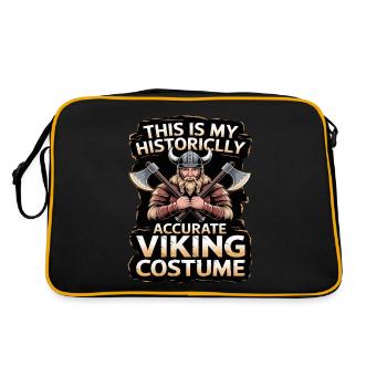 Historically accurate Viking costume with warrior - Retro Bag - black/gold - Back