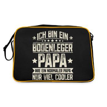 Bodenleger Papa - Retro Tasche - Schwarz/Gold - Hinten