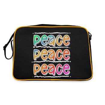 Peace - Retro Tasche - Schwarz/Gold - Hinten