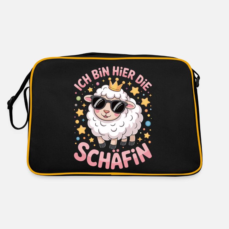 Ich bin hier die Schäfin – Lustiger selbstbewusste Retro Tasche