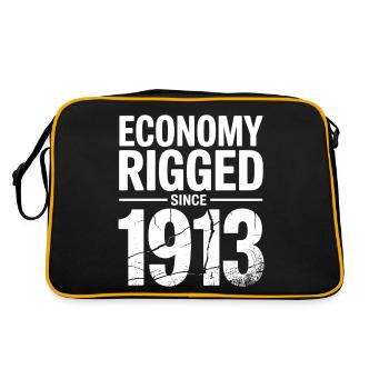 Wirtschaft seit 1913 manipuliert – Kritik an der Anti-Bargeld-Fed - Retro Tasche - Schwarz/Gold - Hinten