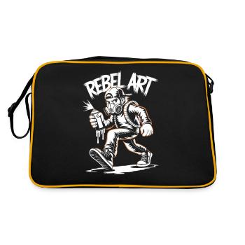 Rebel Art Graffiti Street Artist Sprayer Urban - Retro Bag - black/gold - Back