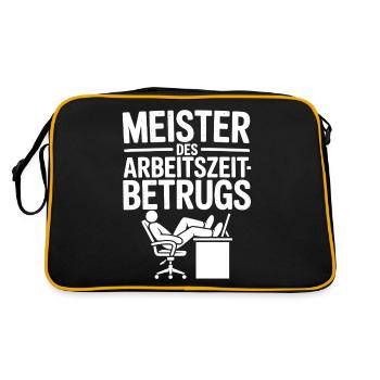 Maître de la fraude au temps de travail Dicton amusant - Sac Retro - noir/or - Dos