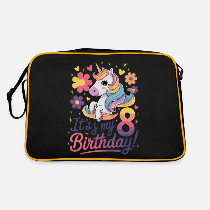 C’est la fête de ma licorne pour mon 8e anniversaire Sac Retro