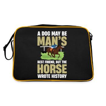 A dog is perhaps man's best - Retro Bag - black/gold - Back