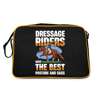 Dressage riders have the best posture and - Retro Bag - black/gold - Back