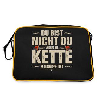 Holzfäller - Retro Tasche - Schwarz/Gold - Hinten