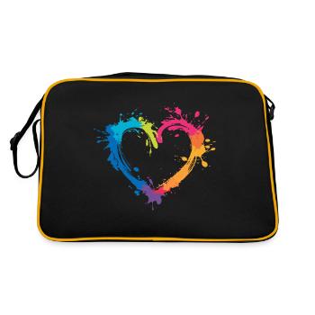 Colorful heart made of splashes of color for creative minds - Retro Bag - black/gold - Back