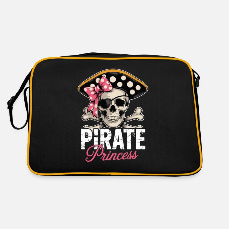Pirate Princess Skull with Bow Retro Bag