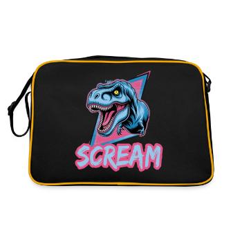 T-Rex Scream Art Rétro Dinosaure - Sac Retro - noir/or - Dos