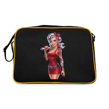 Mécanique féminine forte avec des tatouages et - Sac Retro - noir/or - Dos