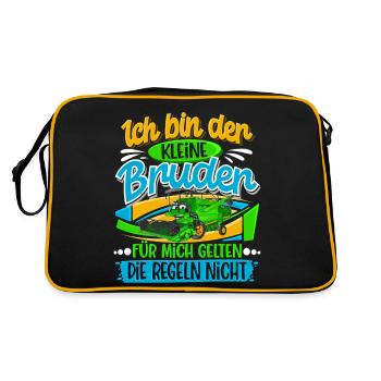 Kleiner Bruder - Retro Tasche - Schwarz/Gold - Hinten