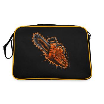 Kettensäge Illustration Energiegeladen und - Retro Tasche - Schwarz/Gold - Hinten
