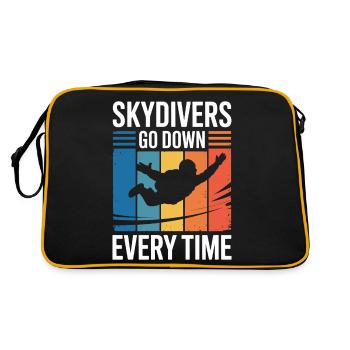 Les parachutistes descendent à chaque fois que le parachutisme est amusant - Sac Retro - noir/or - Dos