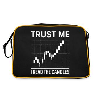 Trust Me I Read the Candles Funny Trading Quote - Retro Bag - black/gold - Back