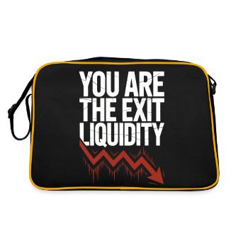 Sie sind der Ausstieg Liquidität Crypto Trader Zitat - Retro Tasche - Schwarz/Gold - Hinten