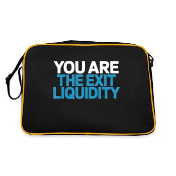 Sie sind der Ausstieg Liquidität Crypto Trader Zitat - Retro Tasche - Schwarz/Gold - Hinten