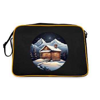 Chalet enneigé - Sac Retro - noir/or - Dos