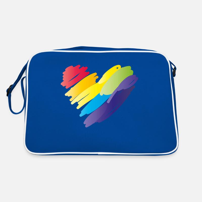 herz rainbow Retro Tasche