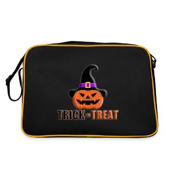 KÜRBIS - HALLOWEEN - SÜßES ODER SAURES - Retro Tasche - Schwarz/Gold - Hinten