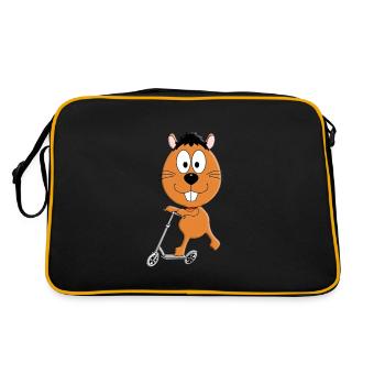 ROLLER - BIBER - OTTER - MARDER - TIER - TIERISCH - Retro Tasche - Schwarz/Gold - Hinten