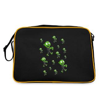 ZOMBIES - ZOMBIE - HALLOWEEN - Retro Tasche - Schwarz/Gold - Hinten