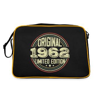 1962 Birthday Partys, ein legendärer Jahrgang - Retro Tasche - Schwarz/Gold - Hinten