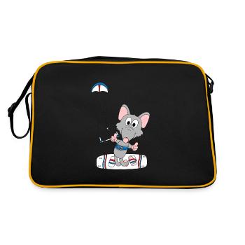 KITESURFEN - RATTE - WASSERRATTE - KITE - KITEN - Retro Tasche - Schwarz/Gold - Hinten