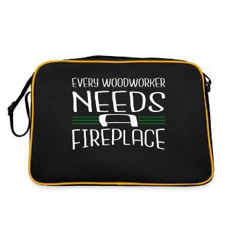 lumberman arborists cool carpenter plumber - Retro Bag - black/gold - Back