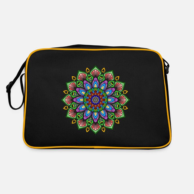 Manu Mandala 2 - Retro Tasche - Schwarz/Gold