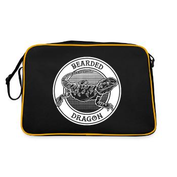 Bearded Dragon Tattoo Reptile Keeper Beardie Owner - Retro Bag - black/gold - Back