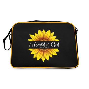 Conception chrétienne de tournesol Je suis un enfant de Dieu - Sac Retro - noir/or - Dos