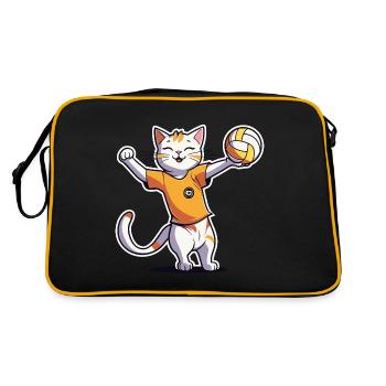 Volleyball Kids Cat I Funny Animals | Sports | - Retro Bag - black/gold - Back