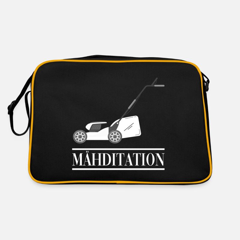 MÄHDITATION Rasenmähen Rasenmäher Retro Tasche