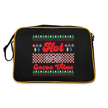 Hot Cocoa Vibes Cute Hot Chocolate Ugly Christmas - Retro Bag - black/gold - Back