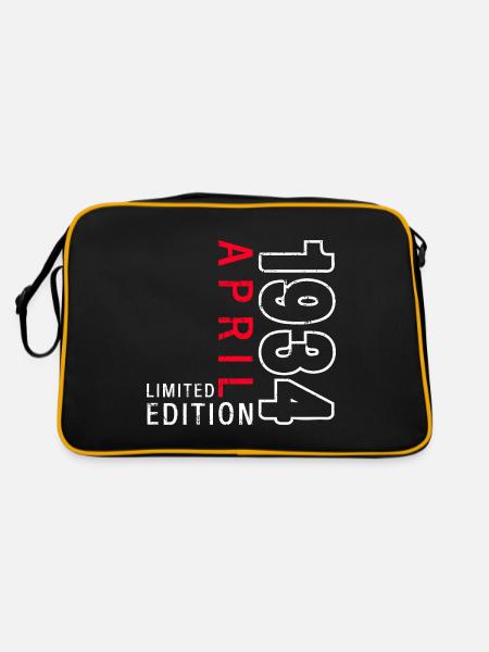 90e anniversaire cadeau mari avril Vintage 1934 - Sac Retro - noir/or - Dos