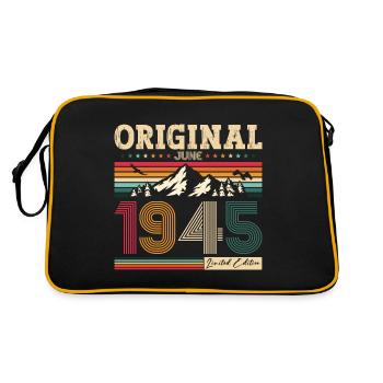 80th Birthday Original June 1945 Born 1945 - Retro Bag - black/gold - Back