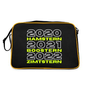 2020 Hamstern 2021 Boostern 2022 - Retro Tasche - Schwarz/Gold - Hinten