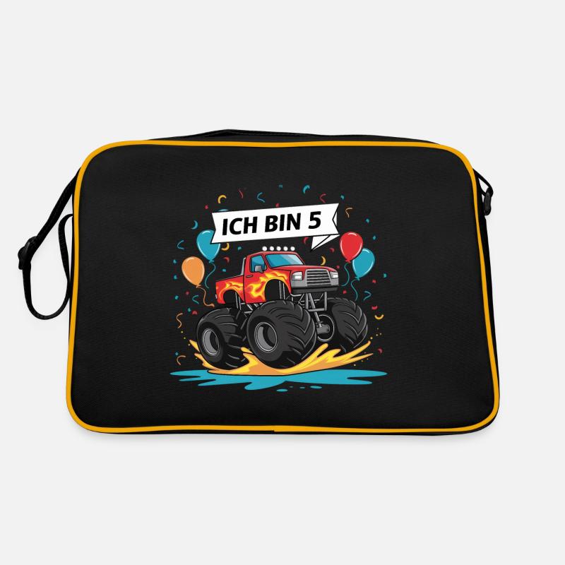 Monster Truck - Ich bin 5 - Einzigartiges Geschenk Retro Tasche