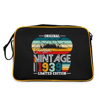 85e anniversaire Original août 1939 Né en 1939 - Sac Retro - noir/or - Dos
