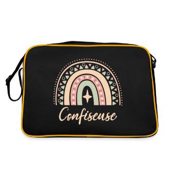 Cadeau Confiseuse. Boho Rainbow confiseuse. - Sac Retro - noir/or - Dos
