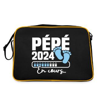 Pépé 2023 en cours, Cadeau Futur Papy - Sac Retro - noir/or - Dos