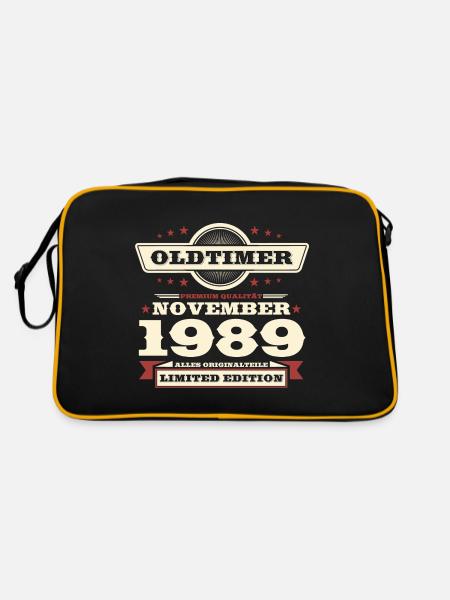 34e anniversaire Vintage Novembre Millésime 1989 - Sac Retro - noir/or - Dos