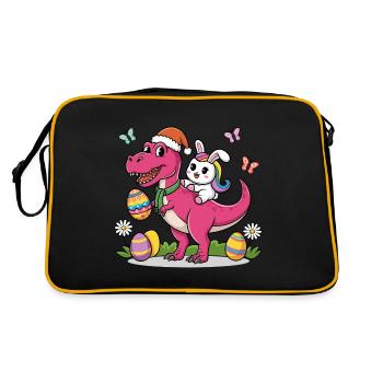 Pâques Dinosaure Oreilles de lapin Pâques - Sac Retro - noir/or - Dos