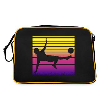 Fußball Fußballer - Retro Tasche - Schwarz/Gold - Hinten