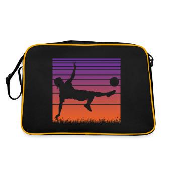 Fußball Fußballer - Retro Tasche - Schwarz/Gold - Hinten