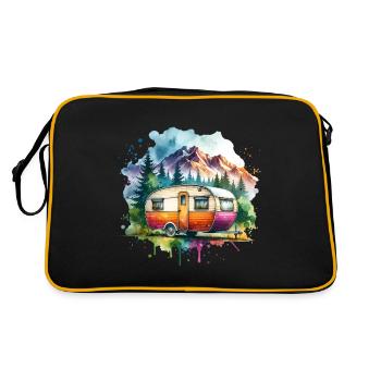 Camping Camper Caravan - Retro Bag - black/gold - Back