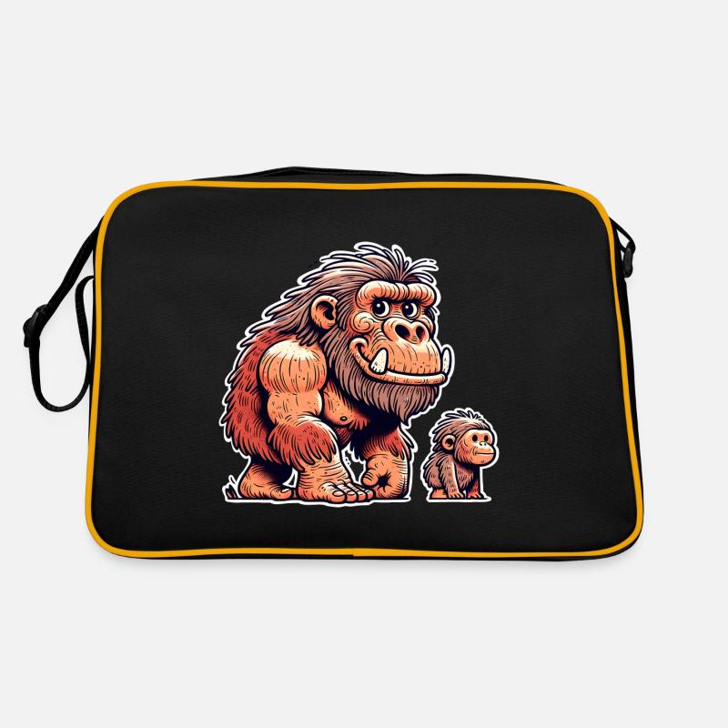 Neandertaler - Retro Tasche - Schwarz/Gold