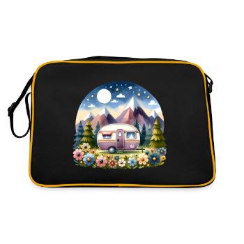 Camping Camper Caravan - Retro Bag - black/gold - Back